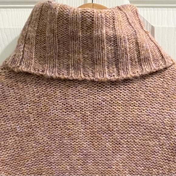 Cozy Pink Wool Blend Turtleneck Sweater Apres Ski Nordic Scandi girl - Picture 6 of 6